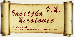 Vasiljka Mirolović vizit kartica